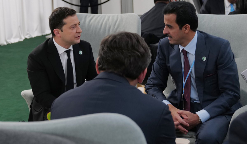 Qatar Amir met President of Ukraine Volodymyr Zelenskiy